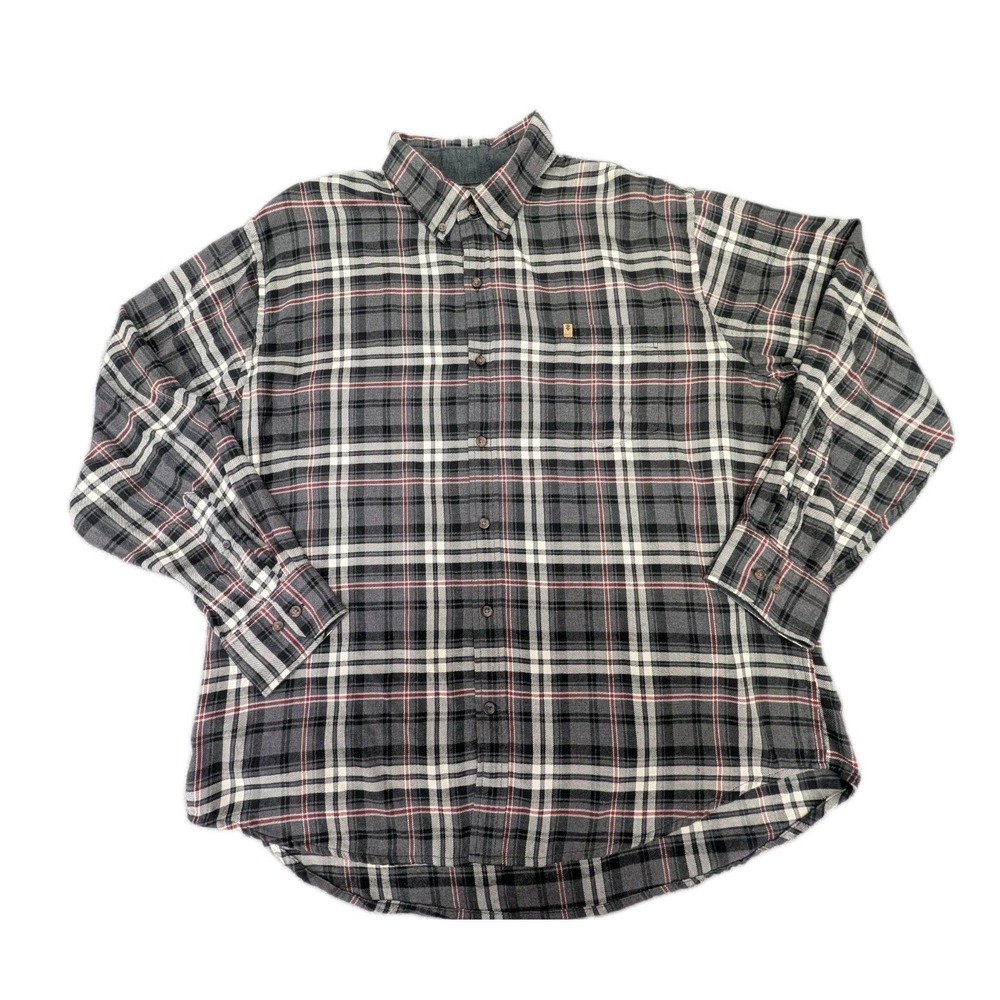 Izod Men's XXL Shirt Flannel Long Sleeves Button-Down Front Plaid Outdoors Warm